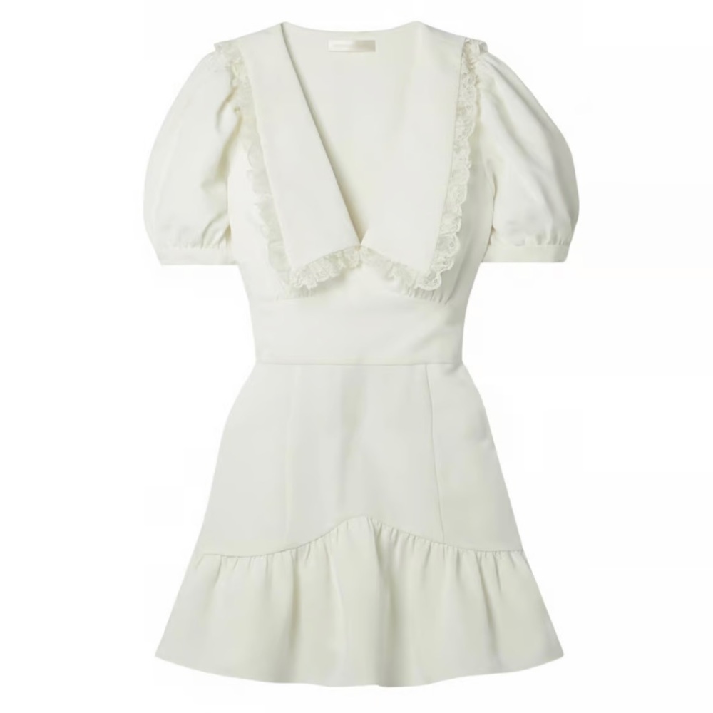 LoveShackFancy Jonnie romantic lace white dress size 4